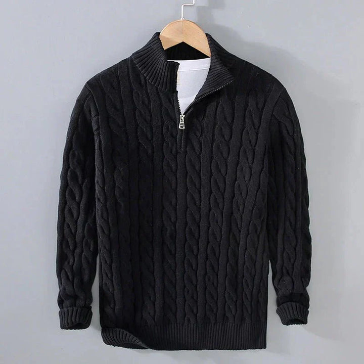 Adam | Eleganter Pullover mit halbem Reißverschluss