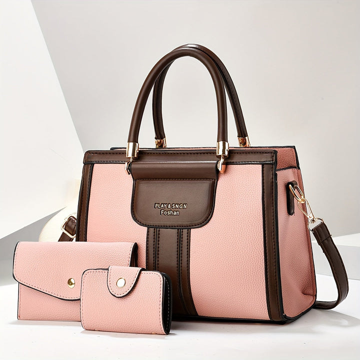 Luna - Elegantes 3-teiliges Lederhandtaschen-Set
