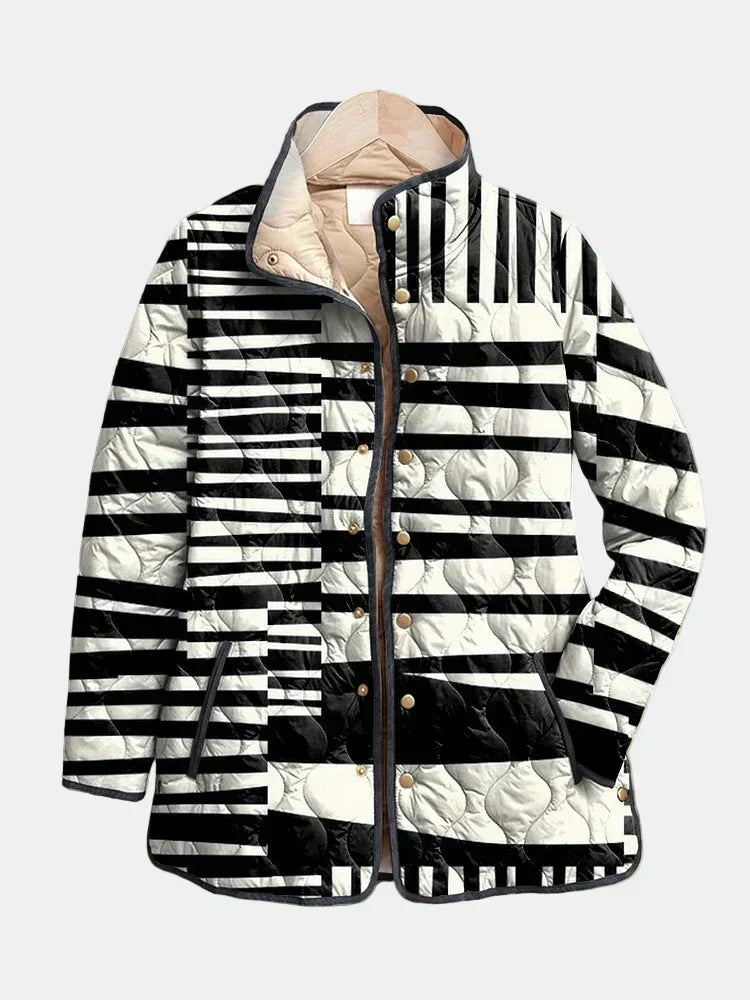 Anja | Steppjacke mit Schwarz-Weiß-Streifen
