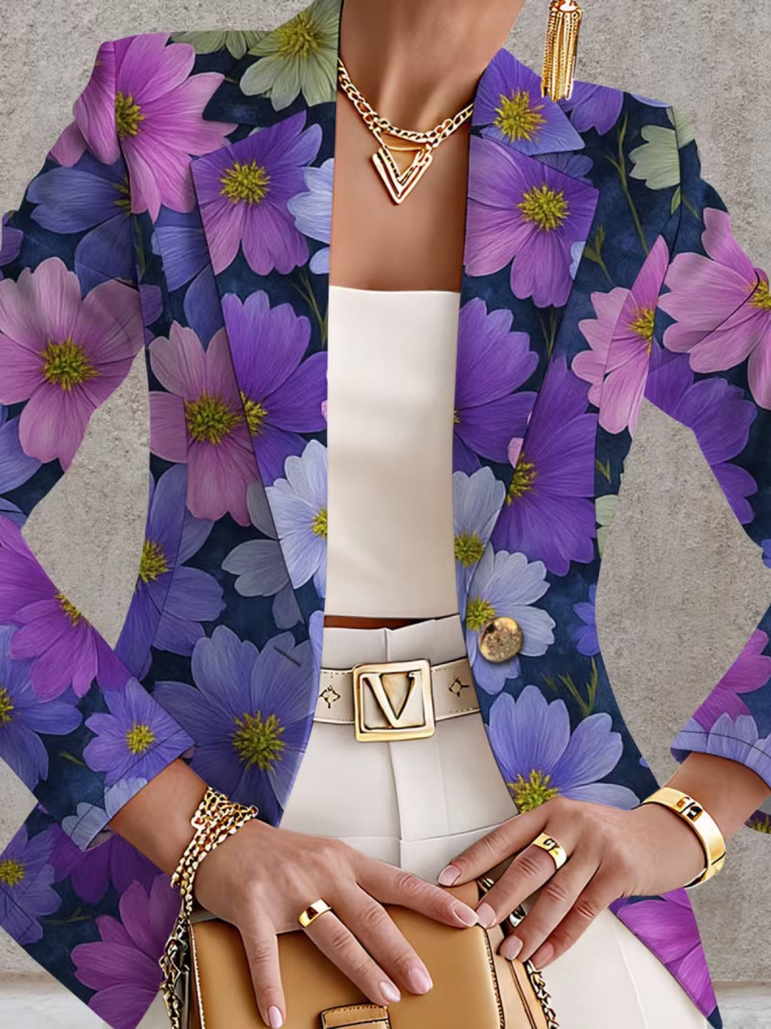 Bellamira | Lila Kosmos Druck Blazer