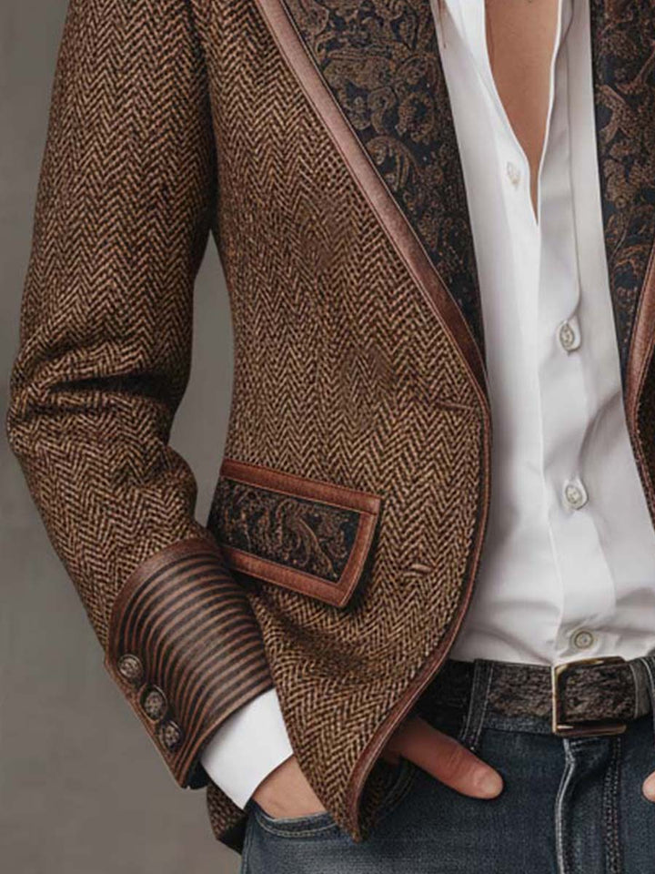 Sloane | Herringbone-Print-Panel-Blazer für Frauen