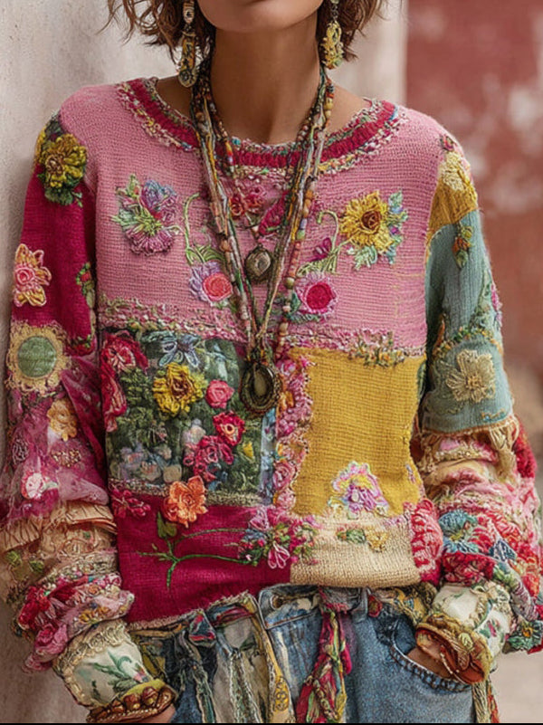 Patty | Damen Boho Strickpullover