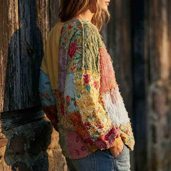 Ruby | Damen Boho Patchwork-Top
