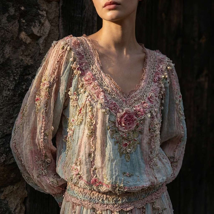 Ruby | Damen Boho Patchwork-Top