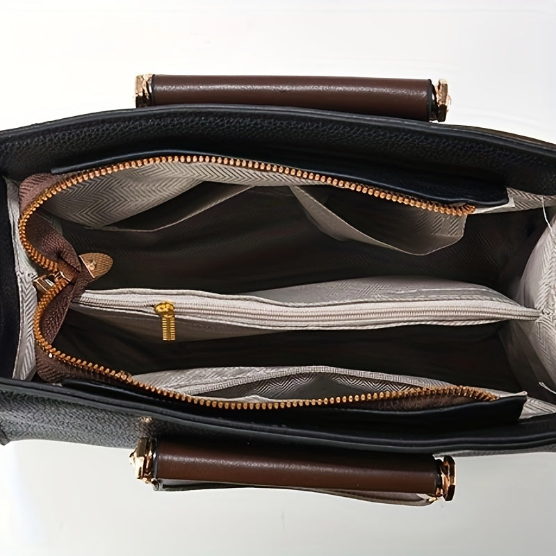 Luna - Elegantes 3-teiliges Lederhandtaschen-Set