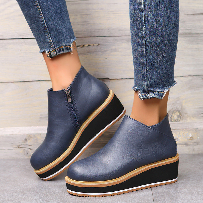 Sabine | Keil-Stiefeletten mit Plateau