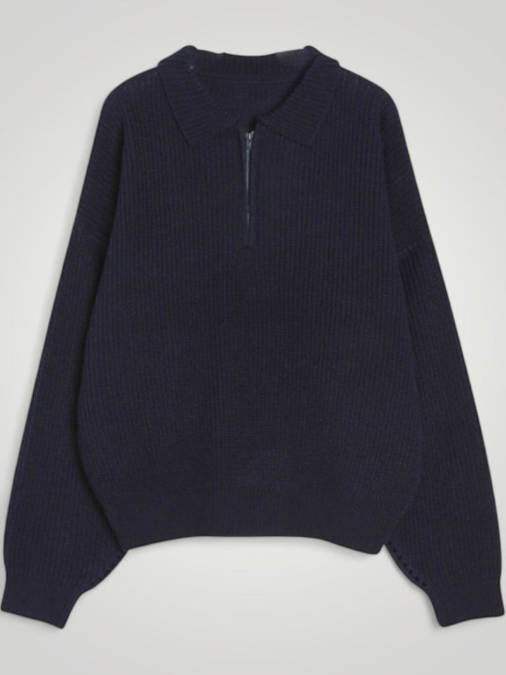 Wencke | Eleganter Damenpullover mit Gefaltetem Kragen