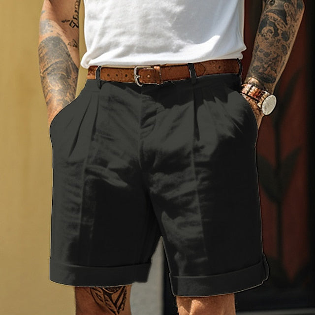 Alphons | Gefaltete Leinen Shorts