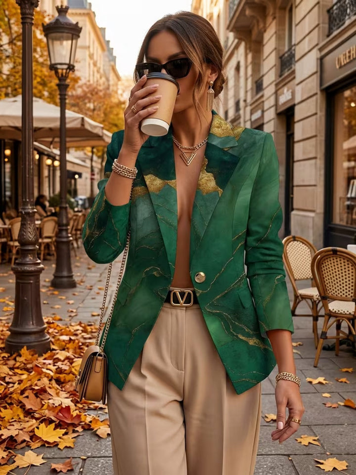 Honorine | Smaragdgrüner Marmor Blazer