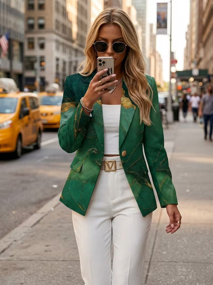 Honorine | Smaragdgrüner Marmor Blazer