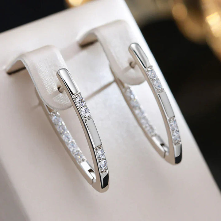 Exquisite Zirkonia Ohrringe | Weißgold
