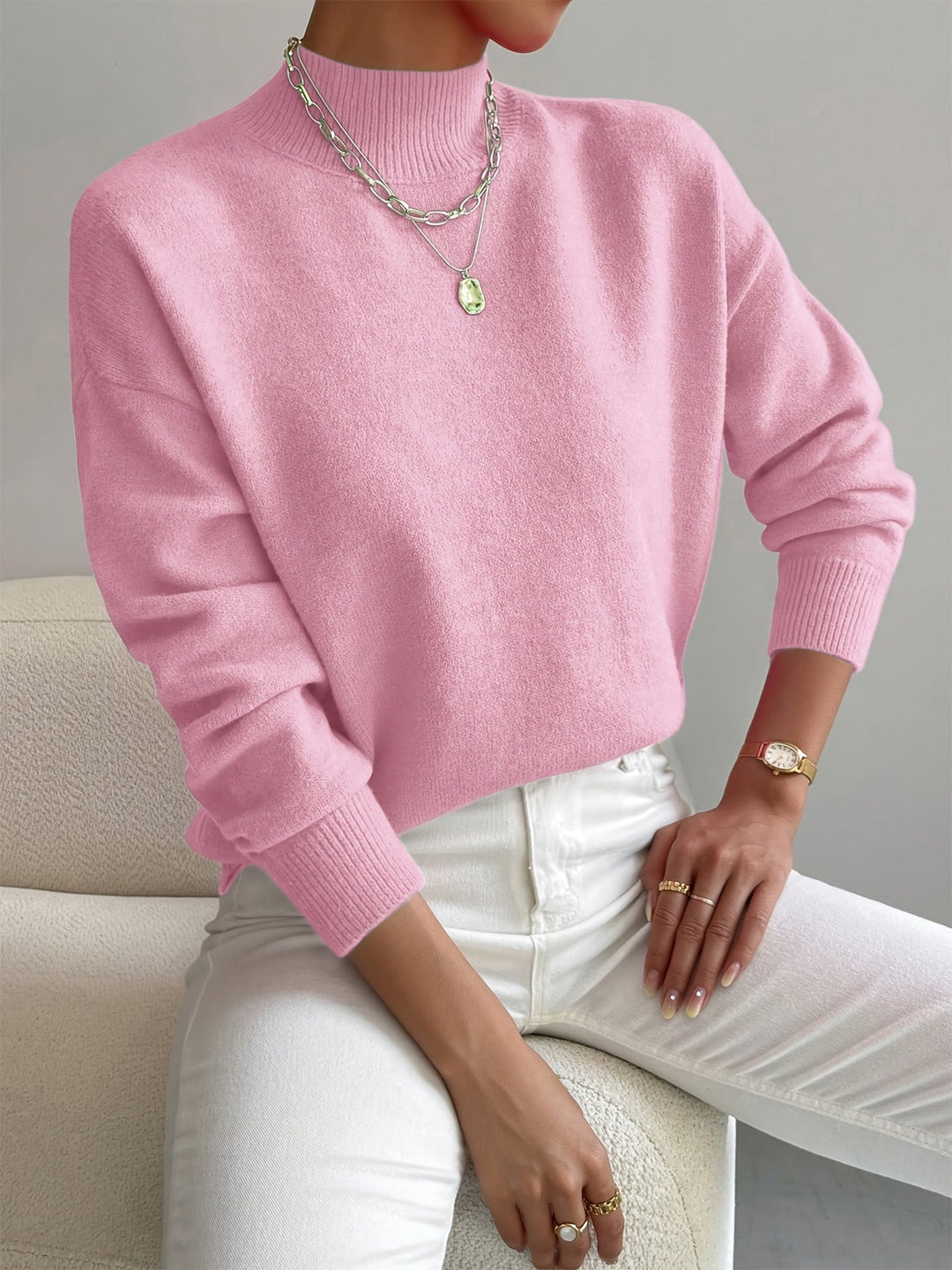 Hedwig | Midi Strickkleid V-Ausschnitt Slim Fit