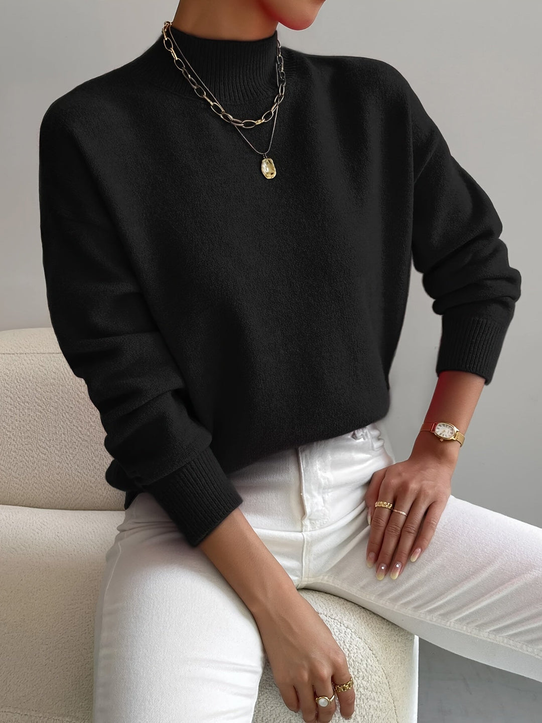Hedwig | Midi Strickkleid V-Ausschnitt Slim Fit