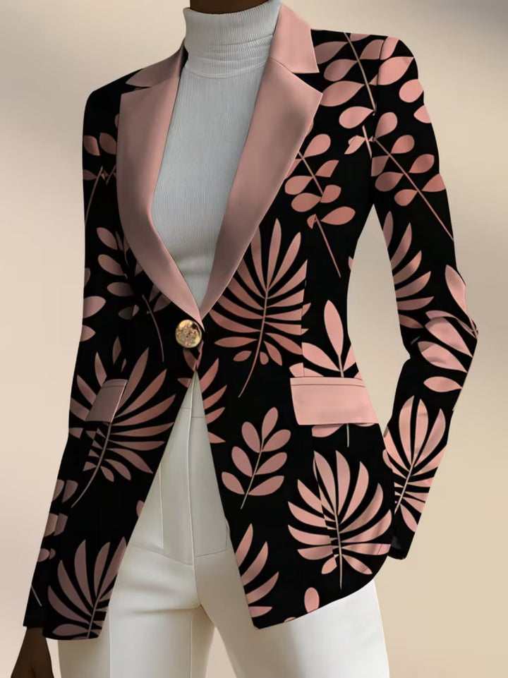 Odaya | Blazer mit pinkem Blattdruck