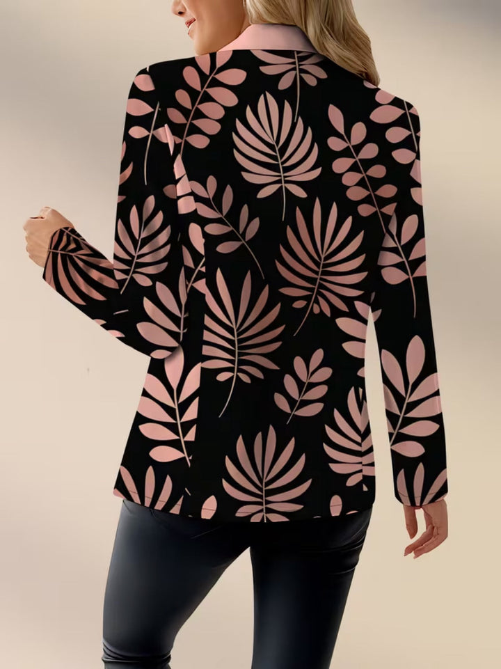 Odaya | Blazer mit pinkem Blattdruck