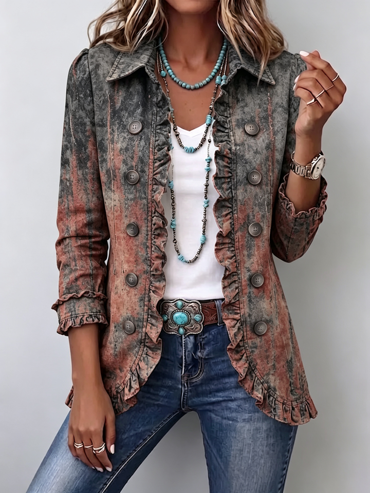 Bristow | Vintage Gradient Textured Rüschjacke
