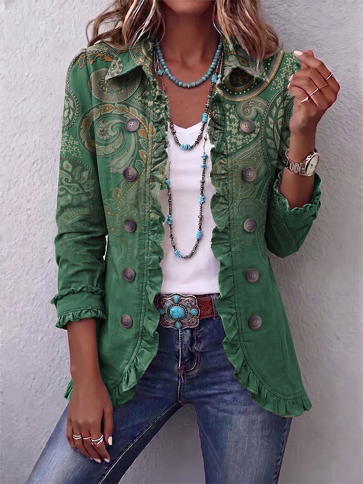 Jemara | Bohemian Paisley Print Rüschjacke