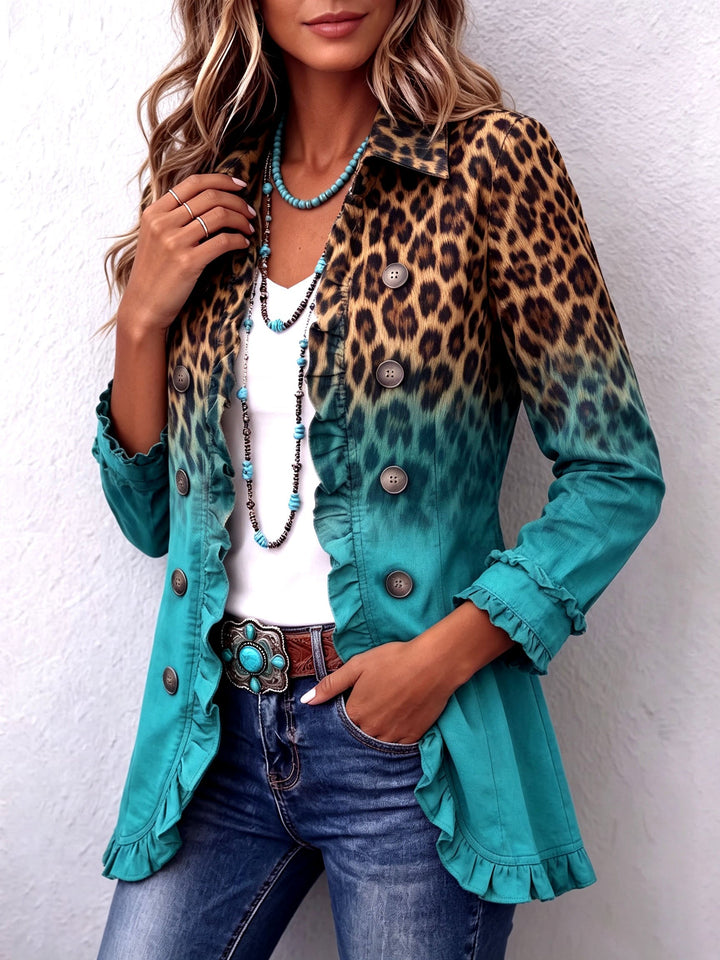 Elspeth | Leopard Ombre Rüschensakko