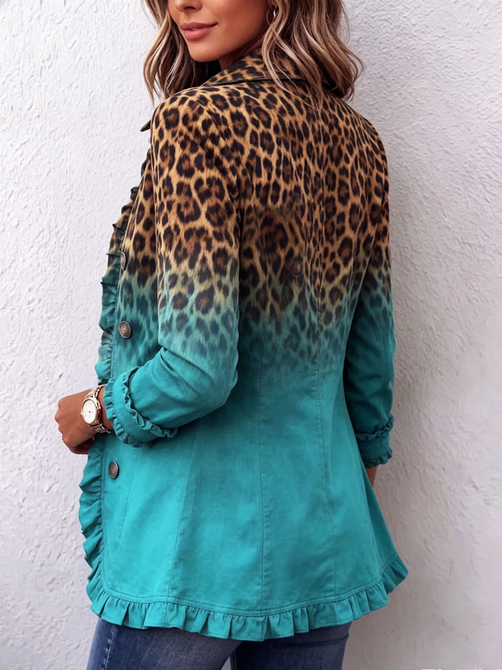 Elspeth | Leopard Ombre Rüschensakko