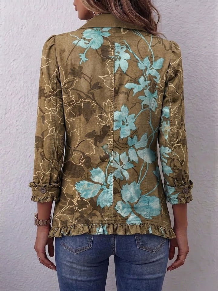 Sundara | Boho Gradient Vintage Floral Rüschjacke