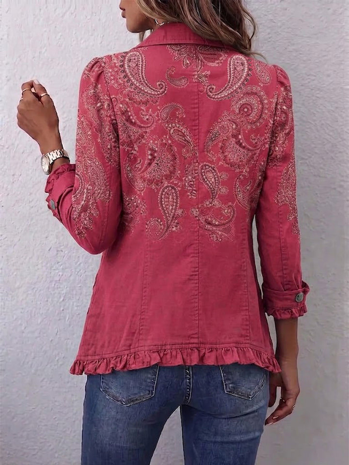 Anouk | Vintage Paisley Druck Rüschensakko