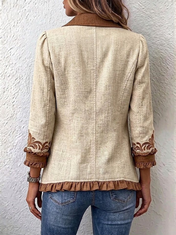 Dawncroft | Vintage Bohemian Floral Ruffled Jacke