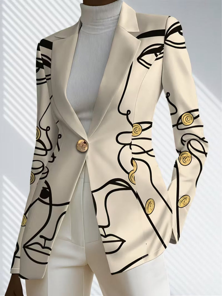 Philippinischer | Linienkunst Druck Taillierter Blazer