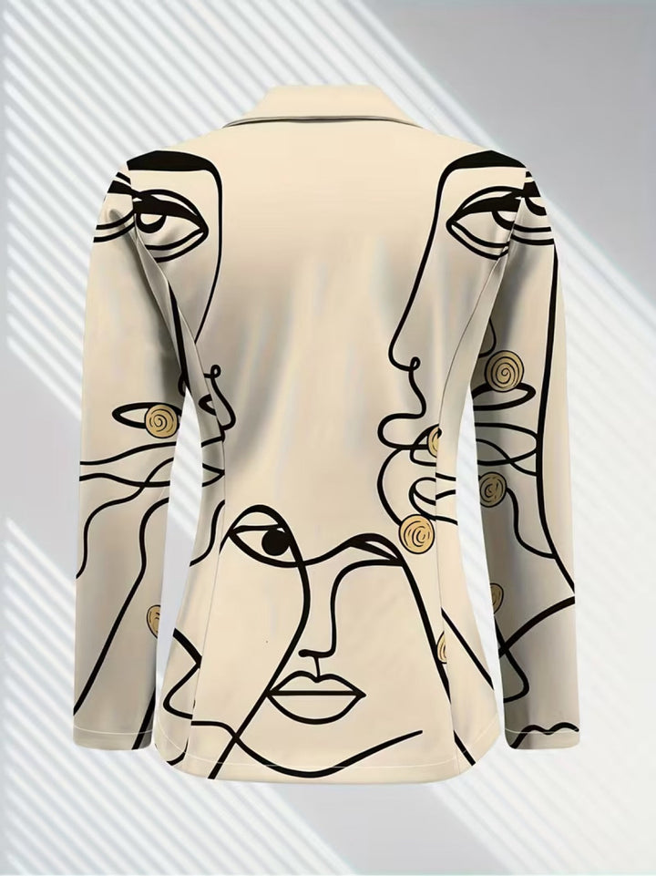 Philippinischer | Linienkunst Druck Taillierter Blazer