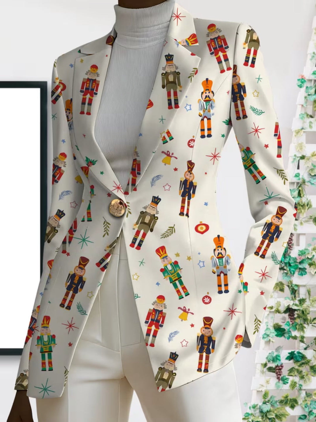 Vivenne | Nussknacker Druck Holiday Blazer