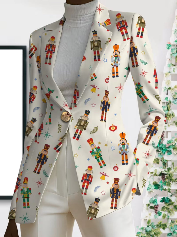 Vivenne | Nussknacker Druck Holiday Blazer