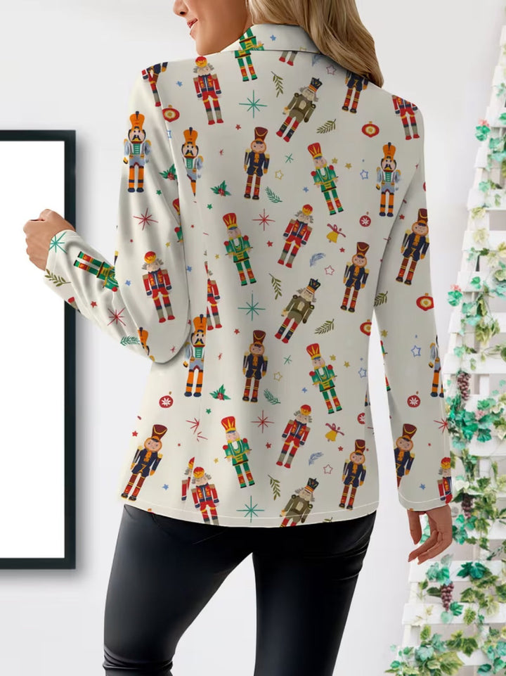 Vivenne | Nussknacker Druck Holiday Blazer
